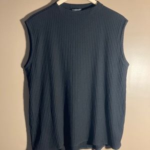 Eileen Fisher ribbed black sleeveless top